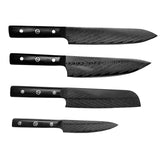 Martian knife-with black Titanium blade and laser feather pattern