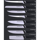 Cerasteel knife of satin blade