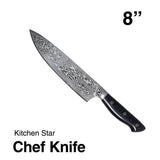 Fully Forged Damascus Steel knife-8" Chef Knife